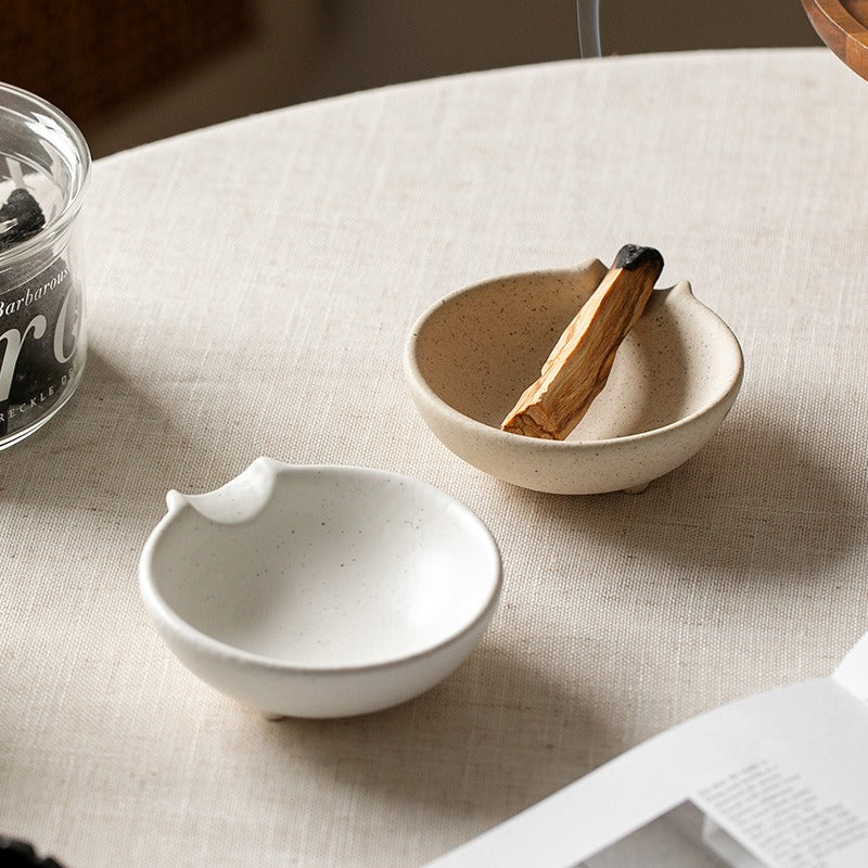 AETHER FLOW Ceramic Ritual Bowl — For Palo Santo, Sage, Incense Cones & Tealights