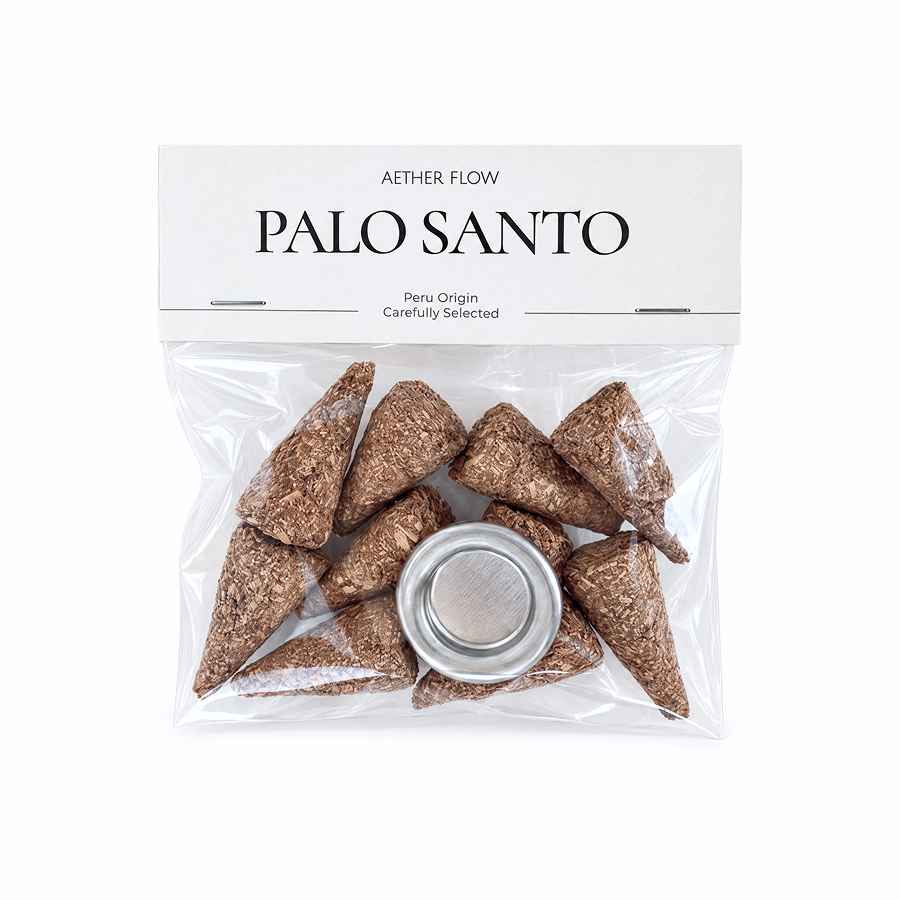 AETHER FLOW Palo Santo Incense Cones — Natural Space Cleansing Cones | Palo Santo Cone