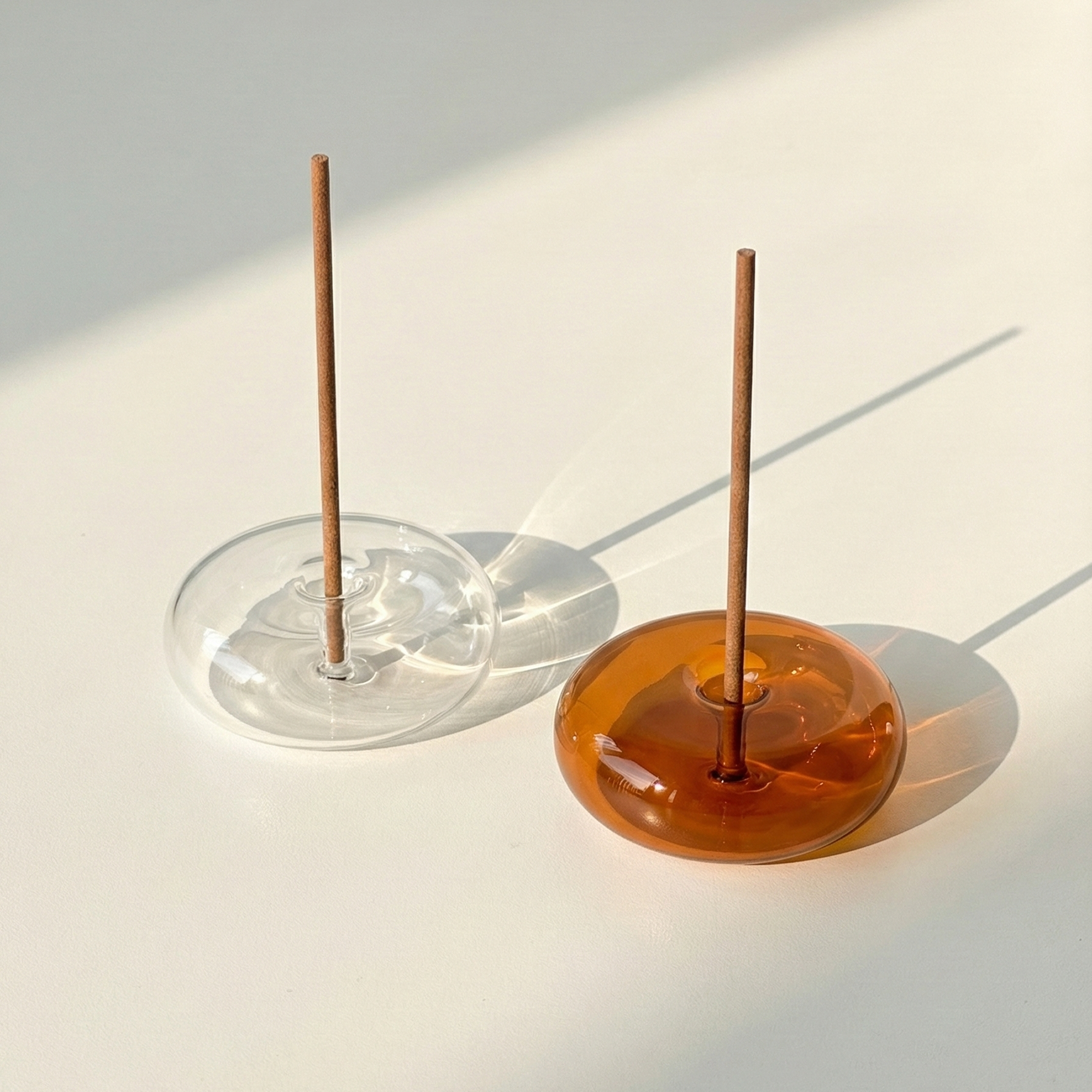 Glass Bubble Incense Holder — Hand-Blown Borosilicate Glass, Fits Sticks up to 3mm