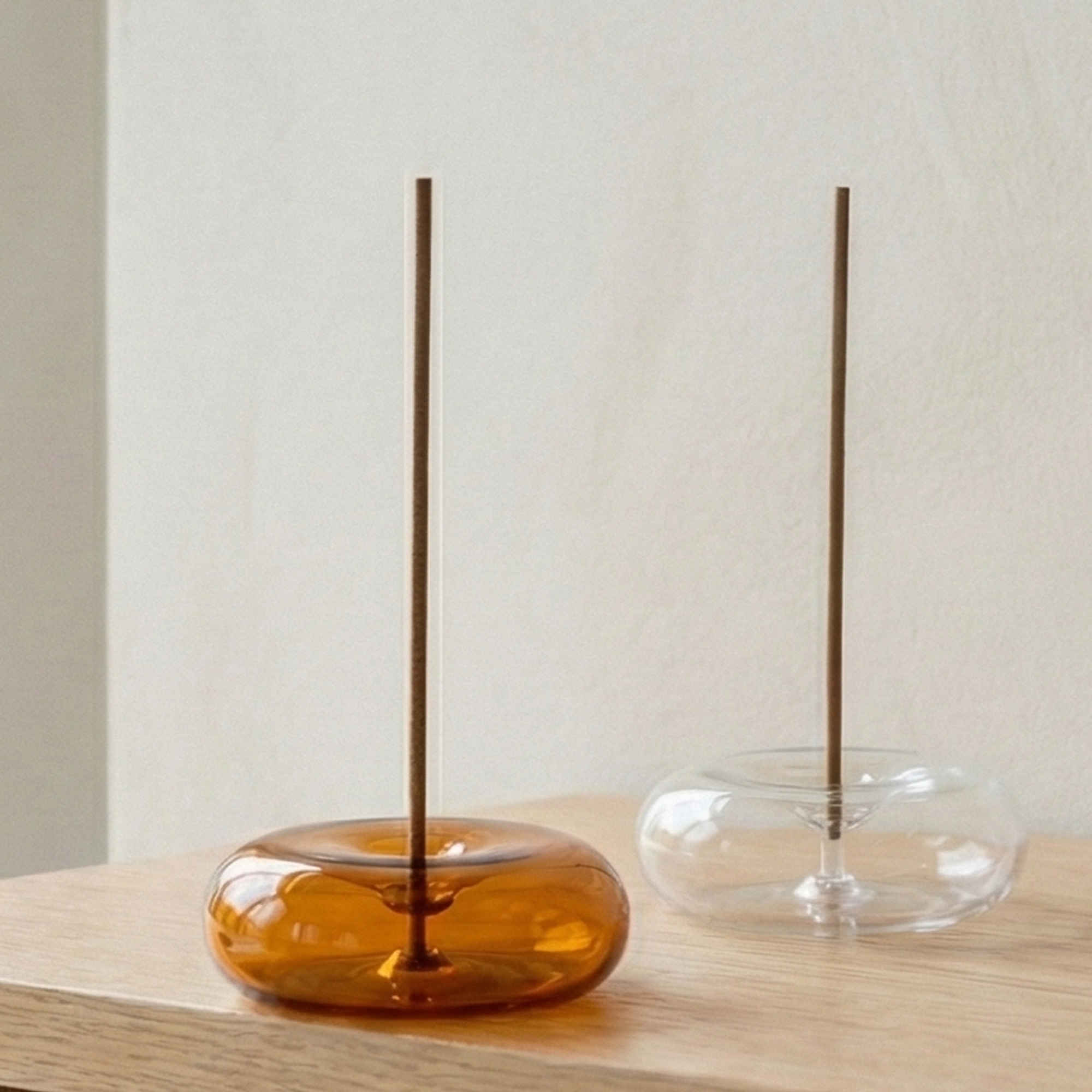 Glass Bubble Incense Holder — Hand-Blown Borosilicate Glass, Fits Sticks up to 3mm