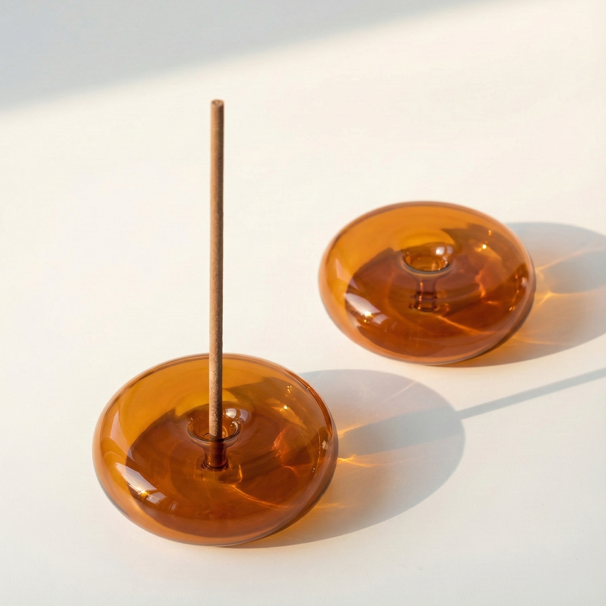 Glass Bubble Incense Holder — Hand-Blown Borosilicate Glass, Fits Sticks up to 3mm