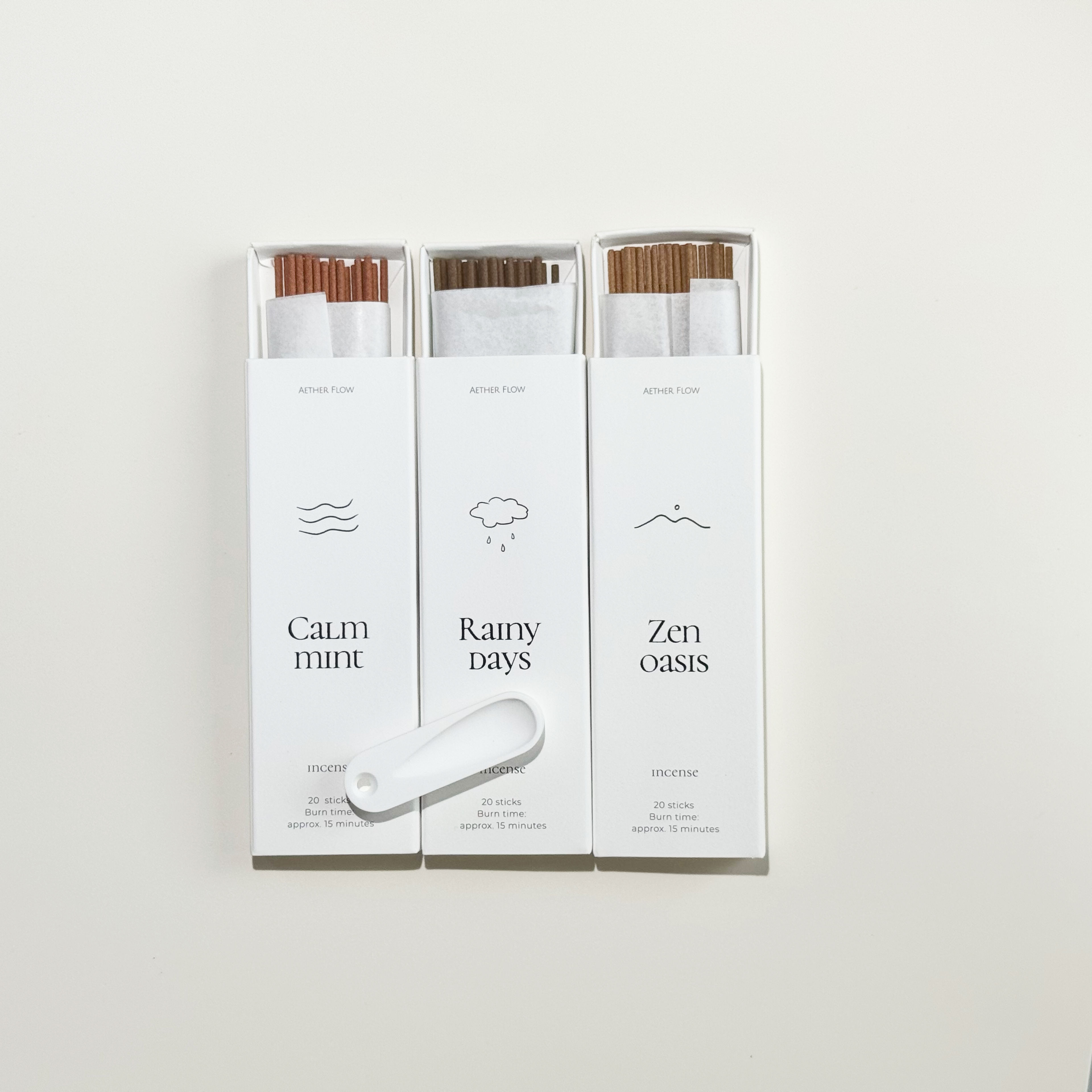 The Retreat Series Incense Sticks | Calm Mint · Rainy Days · Zen Oasis — Premium Botanical Blends