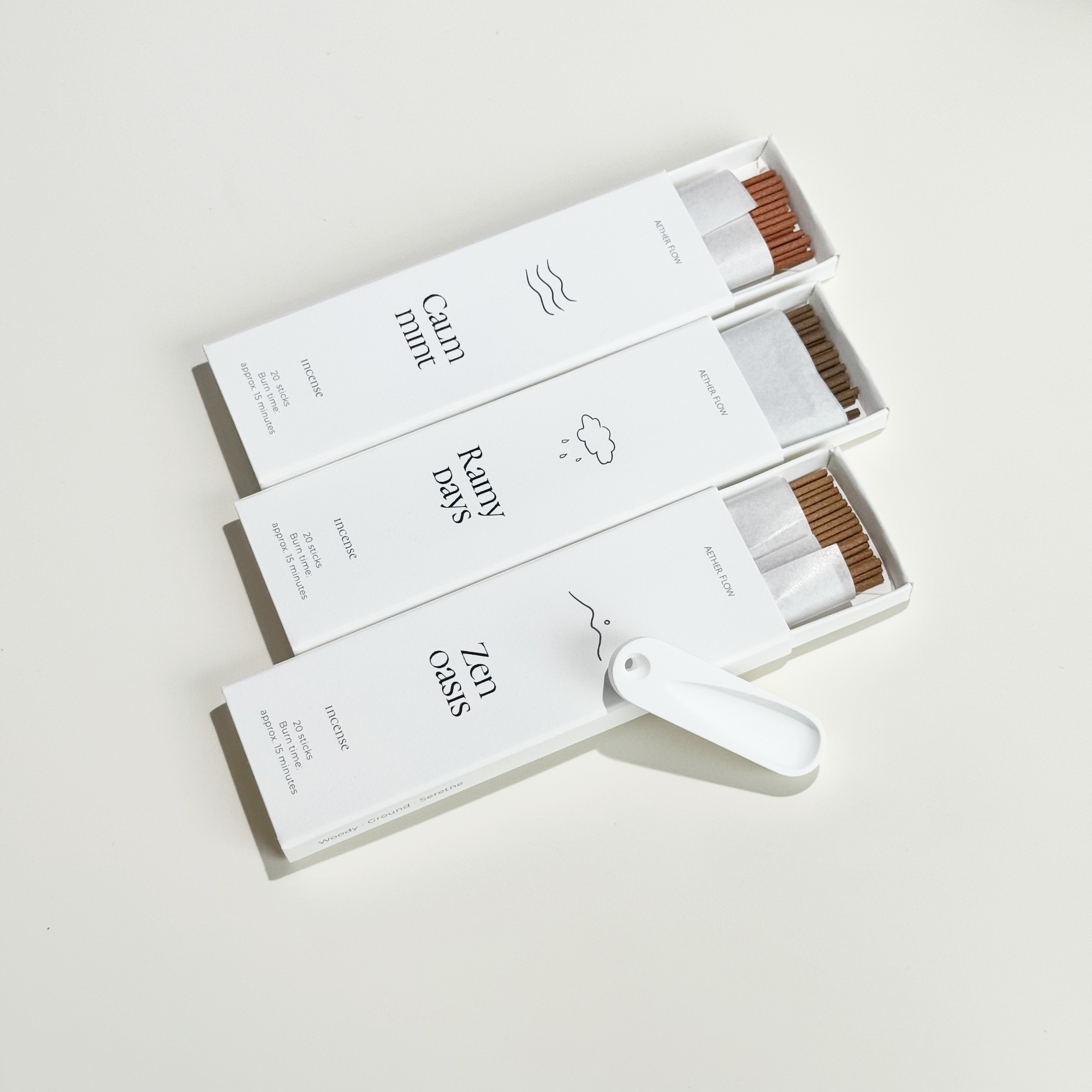 The Retreat Series Incense Sticks | Calm Mint · Rainy Days · Zen Oasis — Premium Botanical Blends