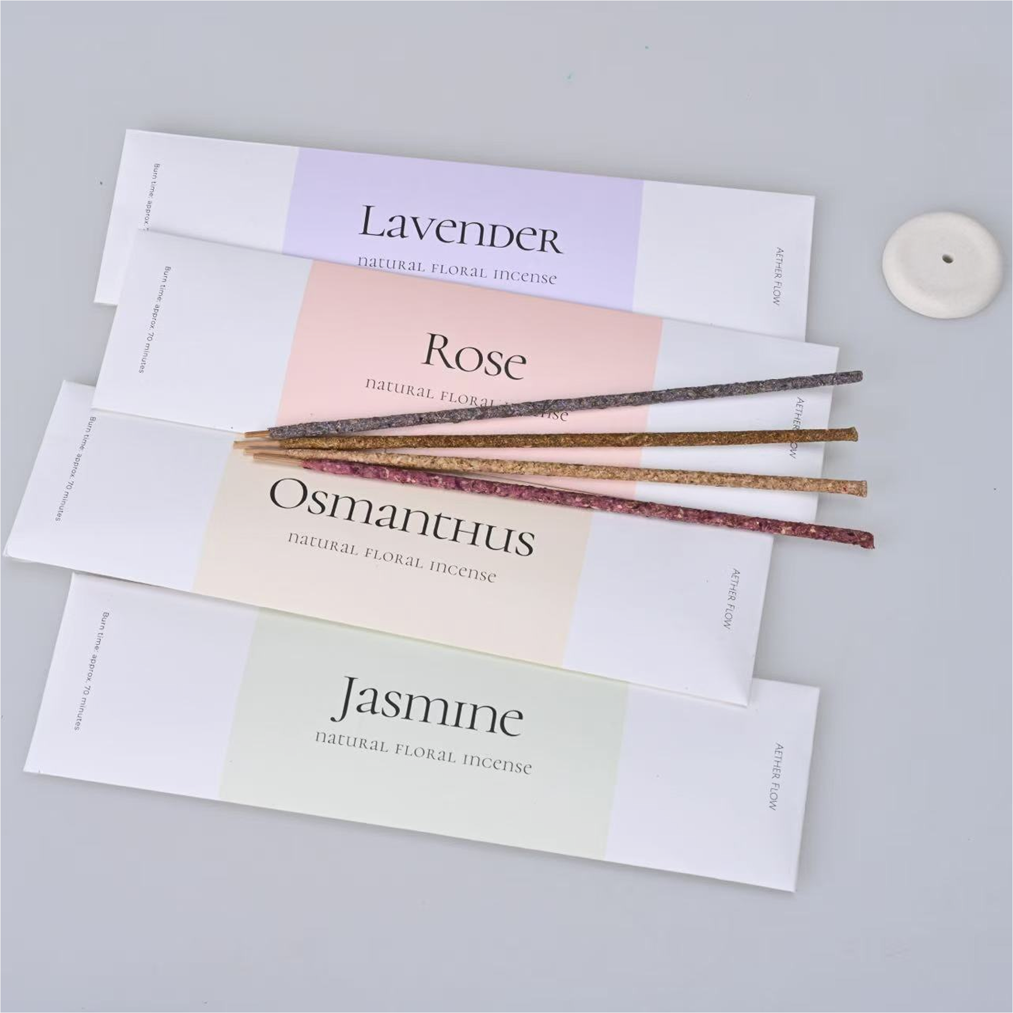 Raw Bloom Incense Sticks | Rose · Lavender · Jasmine · Osmanthus — Natural Flower Petal Incense