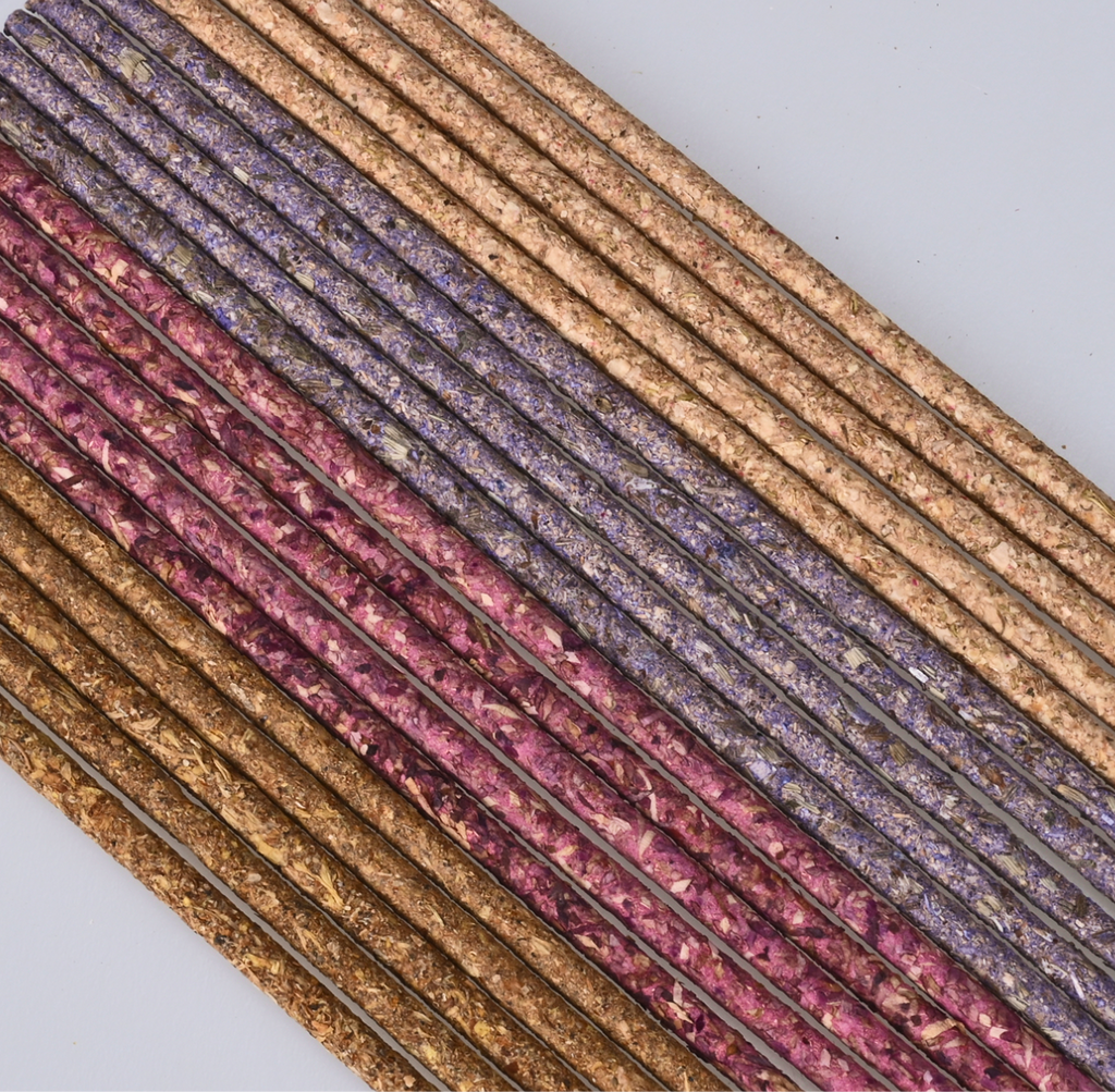 Raw Bloom Incense Sticks | Rose · Lavender · Jasmine · Osmanthus — Natural Flower Petal Incense
