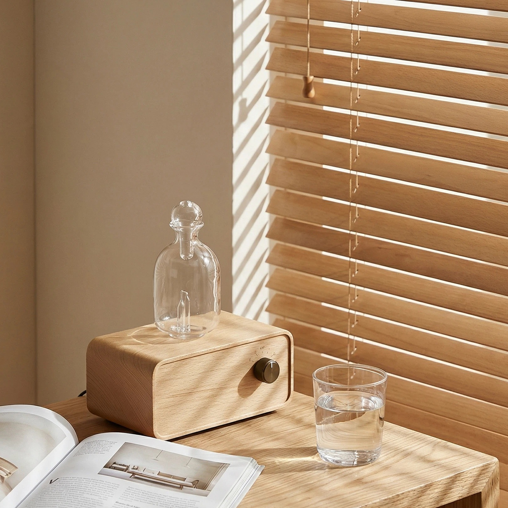Siphon Nebulizing Essential Oil Diffuser — Artisan Series | Beechwood & Hand-blown Glass