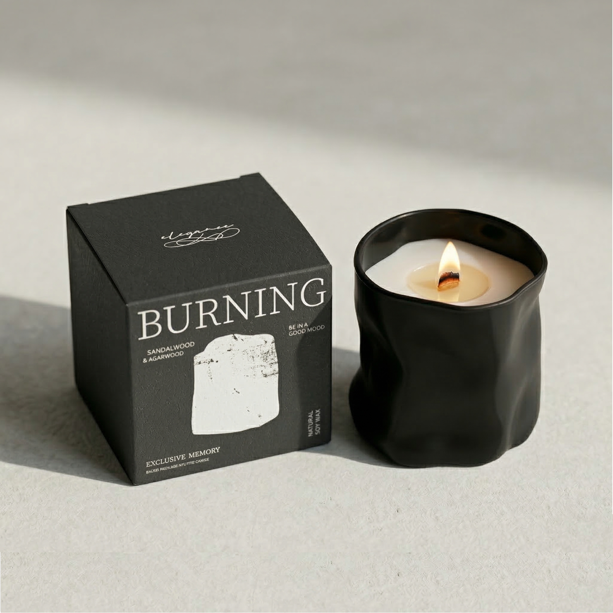 Woody Notes Scented Candle — Natural Soy Wax, Wood Wick | Sandalwood · Agarwood · Honey · Musk