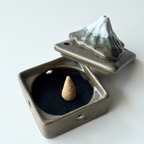 Handmade Mount Fuji Ceramic Incense Burner — For Coil Incense & Cones