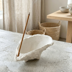 Oyster Ceramic Incense Holder — Full-Length Ash Catcher, Fits Sticks up to 3mm