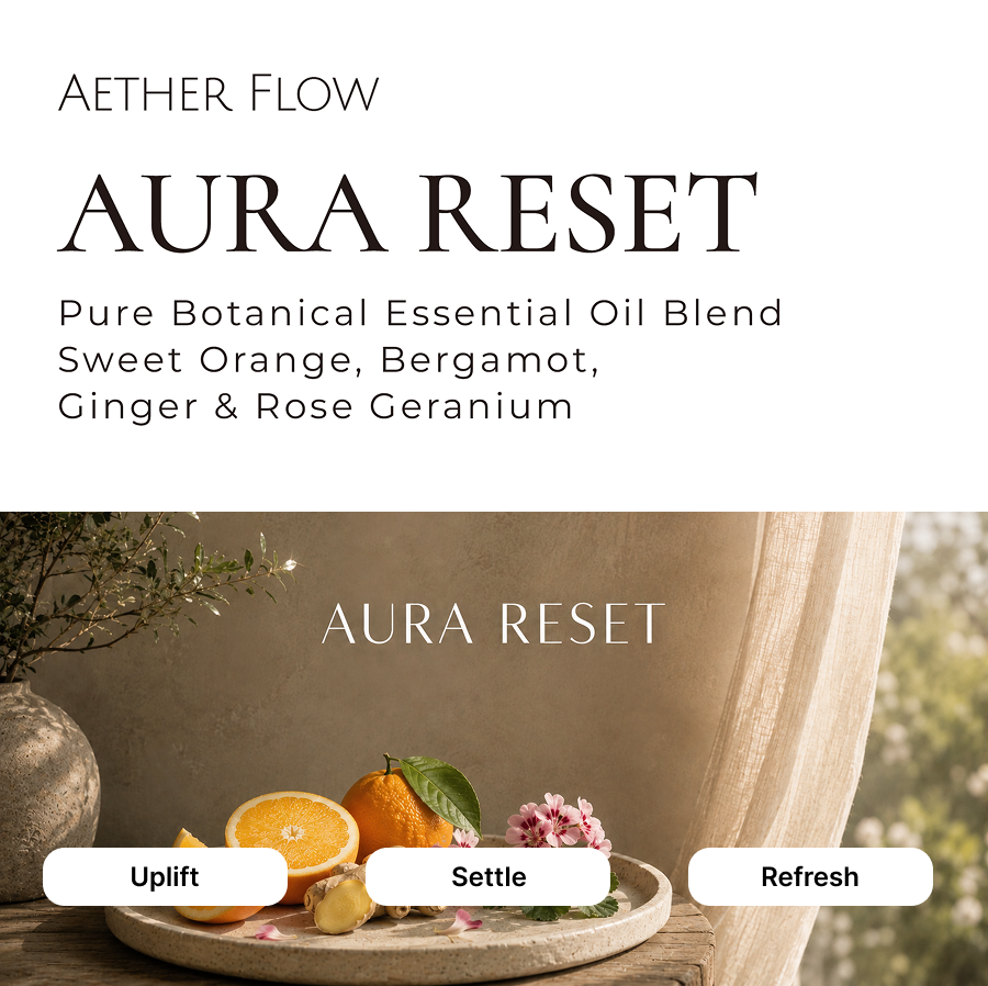 aura reset essential oil blend sweet orange bergamot ginger Singapore