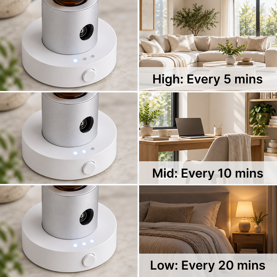 AETHER FLOW Nebulizer Minyak Pati Tanpa Air — Magnetik | Mudah Alih Kereta & Meja | Type-C | Muat Botol 5–100ml