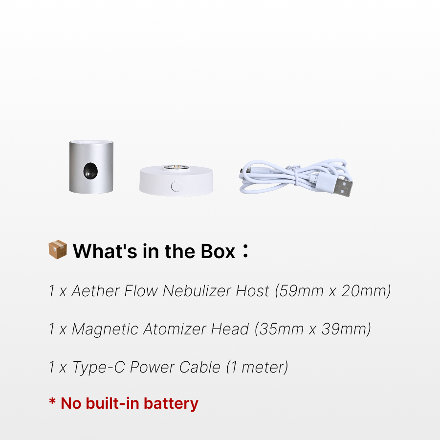 AETHER FLOW Nebulizer Minyak Pati Tanpa Air — Magnetik | Mudah Alih Kereta & Meja | Type-C | Muat Botol 5–100ml