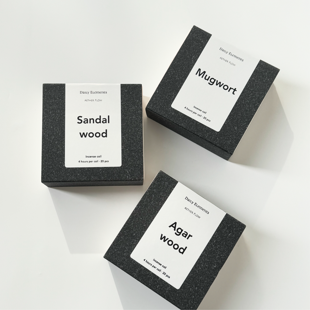 Natural Incense Coils | Agarwood · Sandalwood · Mugwort · White Cedar — 4-Hour Burn