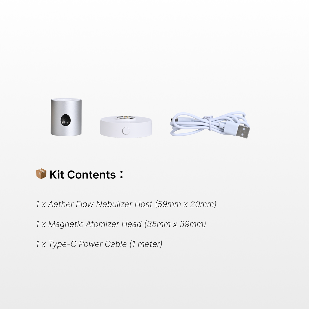 Mini Portable Nebulizer — Waterless Essential Oil Diffuser | Type-C Magnetic | Fits 5–100ml Bottles