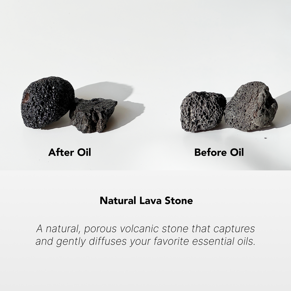 Lava Stone Essential Oil Diffuser Set | 200g Volcanic Rock & Black Iron Vessel