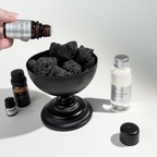 Lava Stone Essential Oil Diffuser Set | 200g Volcanic Rock & Black Iron Vessel
