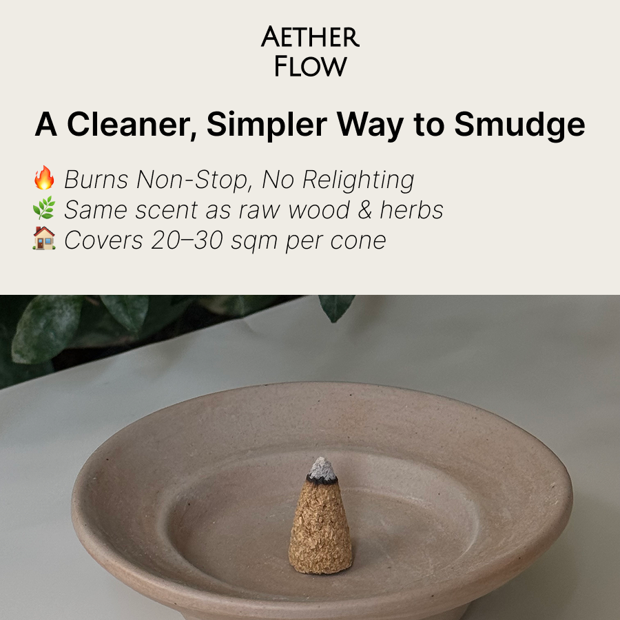 AETHER FLOW Palo Santo Incense Cones — Natural Space Cleansing Cones | Palo Santo Cone
