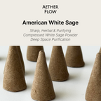AETHER FLOW ธูปกรวยเสจขาว — ธูปกรวยธรรมชาติ | กลิ่นสมุนไพรคลาสสิก