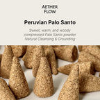 AETHER FLOW Palo Santo Incense Cones — Natural Space Cleansing Cones | Palo Santo Cone