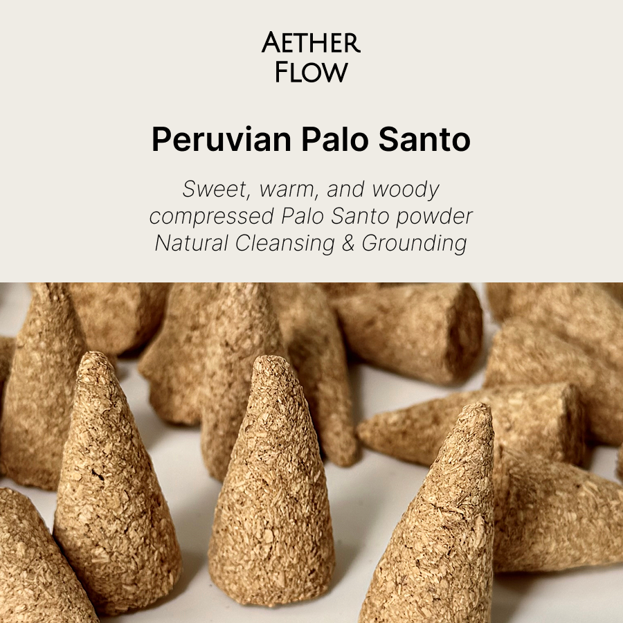 AETHER FLOW Palo Santo Incense Cones — Natural Space Cleansing Cones | Palo Santo Cone