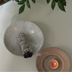 AETHER FLOW Kohiki Handcrafted Ritual Bowl — 16cm Tripod Ceramic for Palo Santo & Sage Bundles