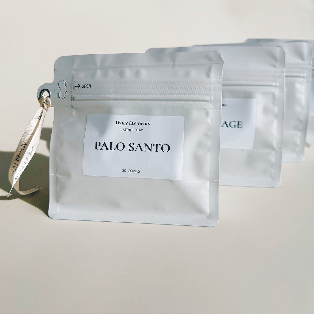 Natural Incense Cones | Palo Santo · White Sage · Blue Sage · Cedar — Space Cleansing & Purification