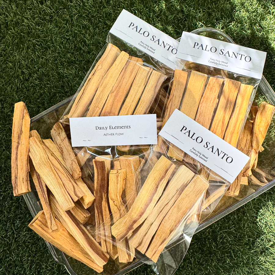 AETHER FLOW Palo Santo Sticks — High Resin, Peru Origin | Natural Energy Cleansing Wood