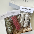 AETHER FLOW Home Clearing Kit gift box with white sage, dragon's blood sage and cedar bundles – view 2