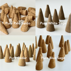 Natural Incense Cones | Palo Santo · White Sage · Blue Sage · Cedar — Space Cleansing & Purification